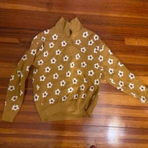 Floral Collared Sweater